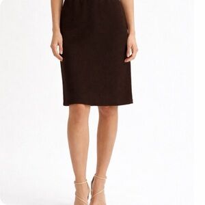 ST. JOHN | Basic Pull On Skirt |Size 16| Dark Brown Color| Wool/rayon Knit